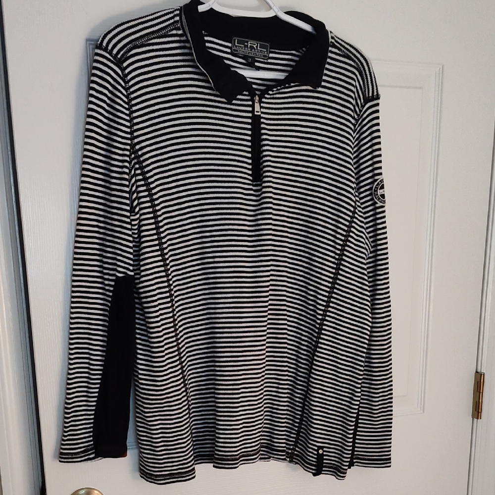 Ralph Lauren Black and White Striped Top